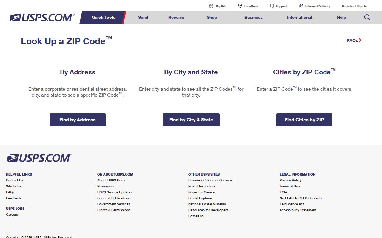 Sheboygan street directory USPS address and ZIP lookup modes