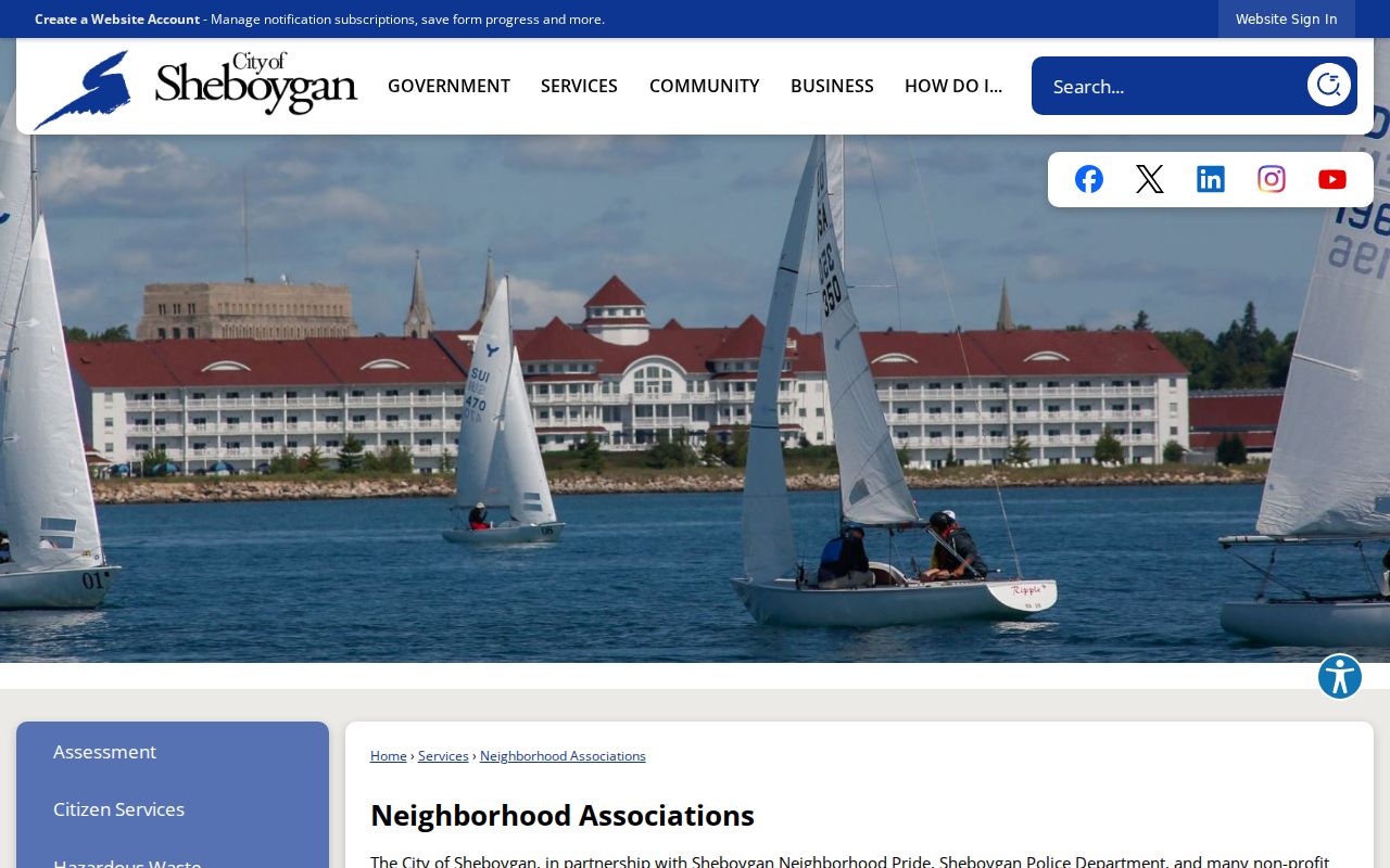 City of Sheboygan neighborhood association information and community role