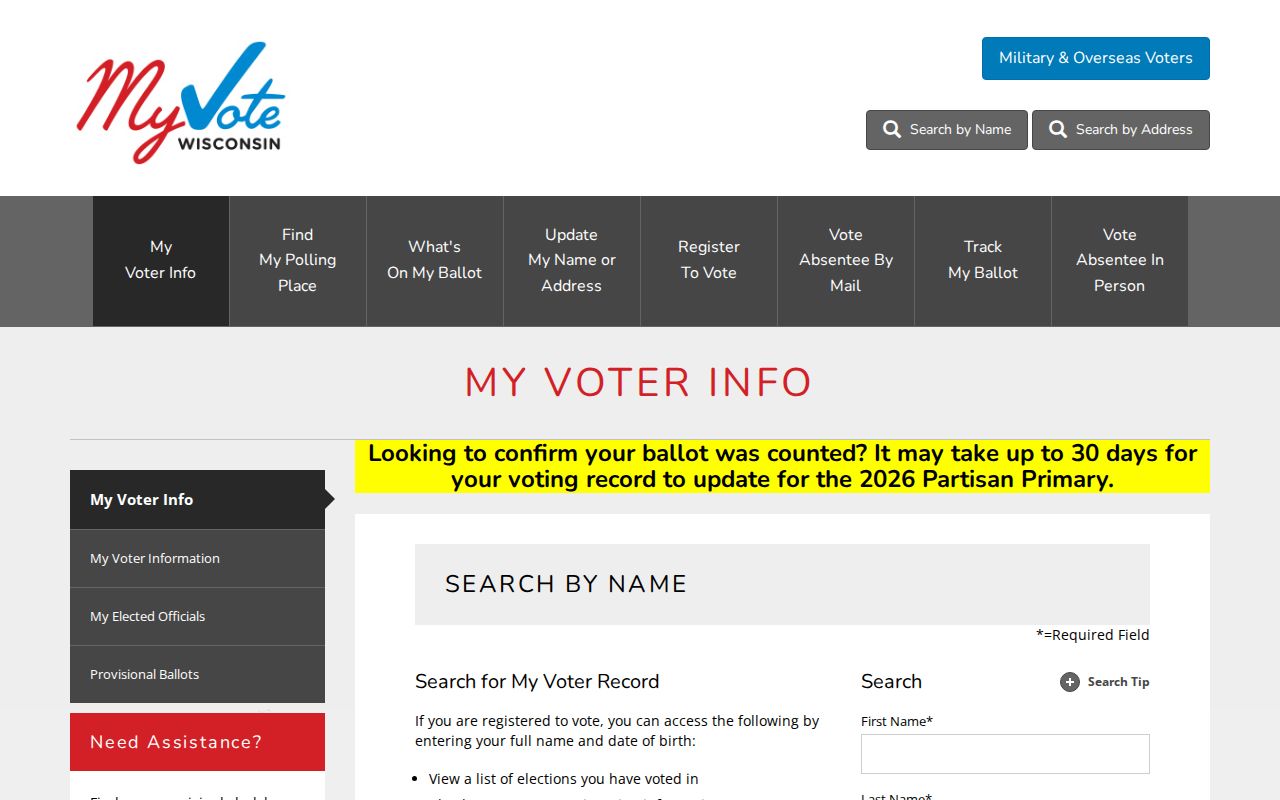 Sheboygan residents directory MyVote name and address choices