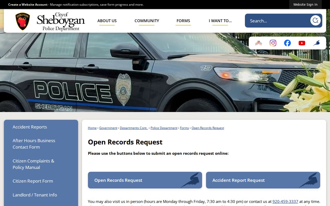 Sheboygan residents directory open records options